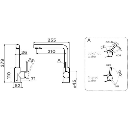 Смеситель Omoikiri Nakagawa 2 Plus-AZ латунь/Azur blue