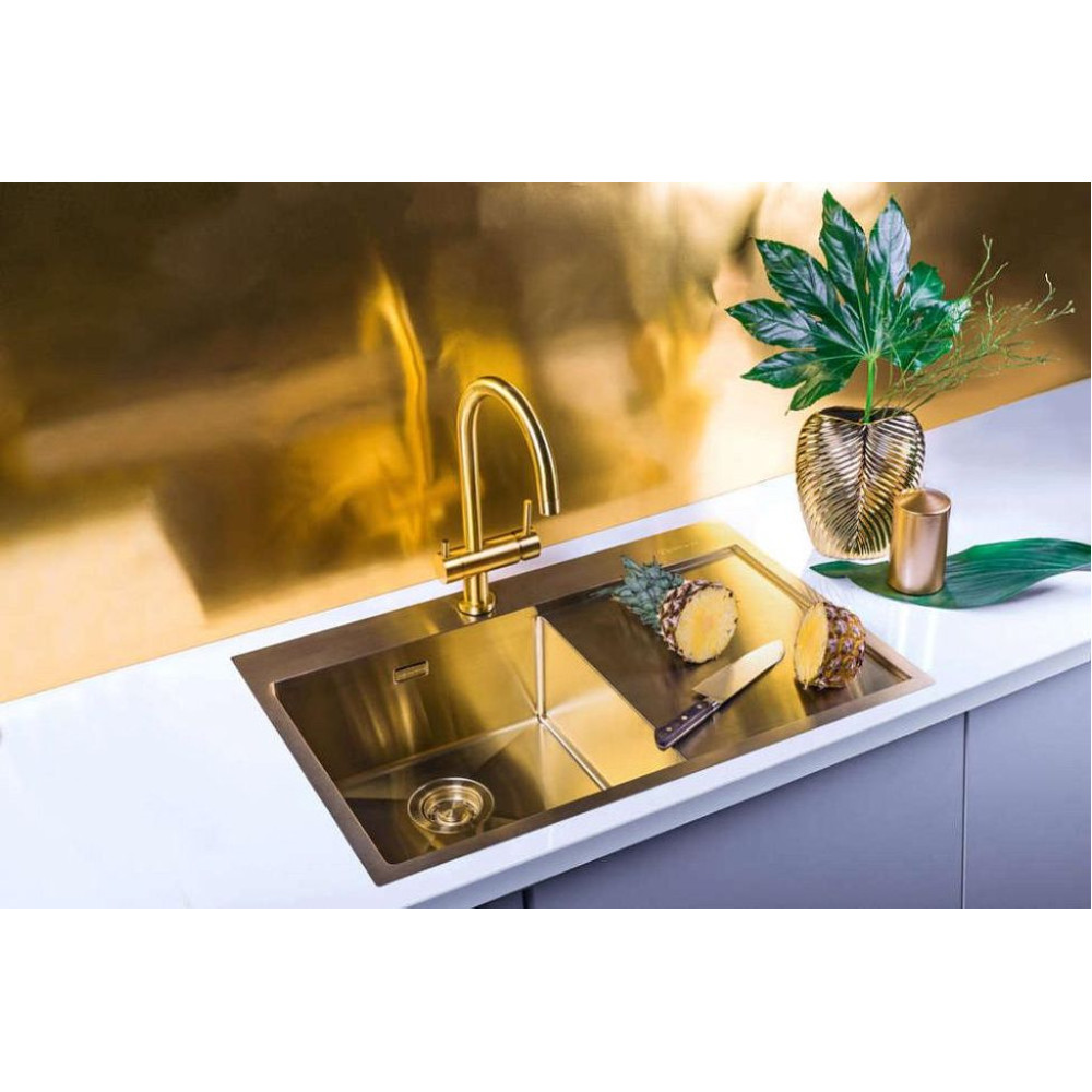 Мойка Akisame 78-LG-L нерж.сталь/светлое золото(арт.4973085)