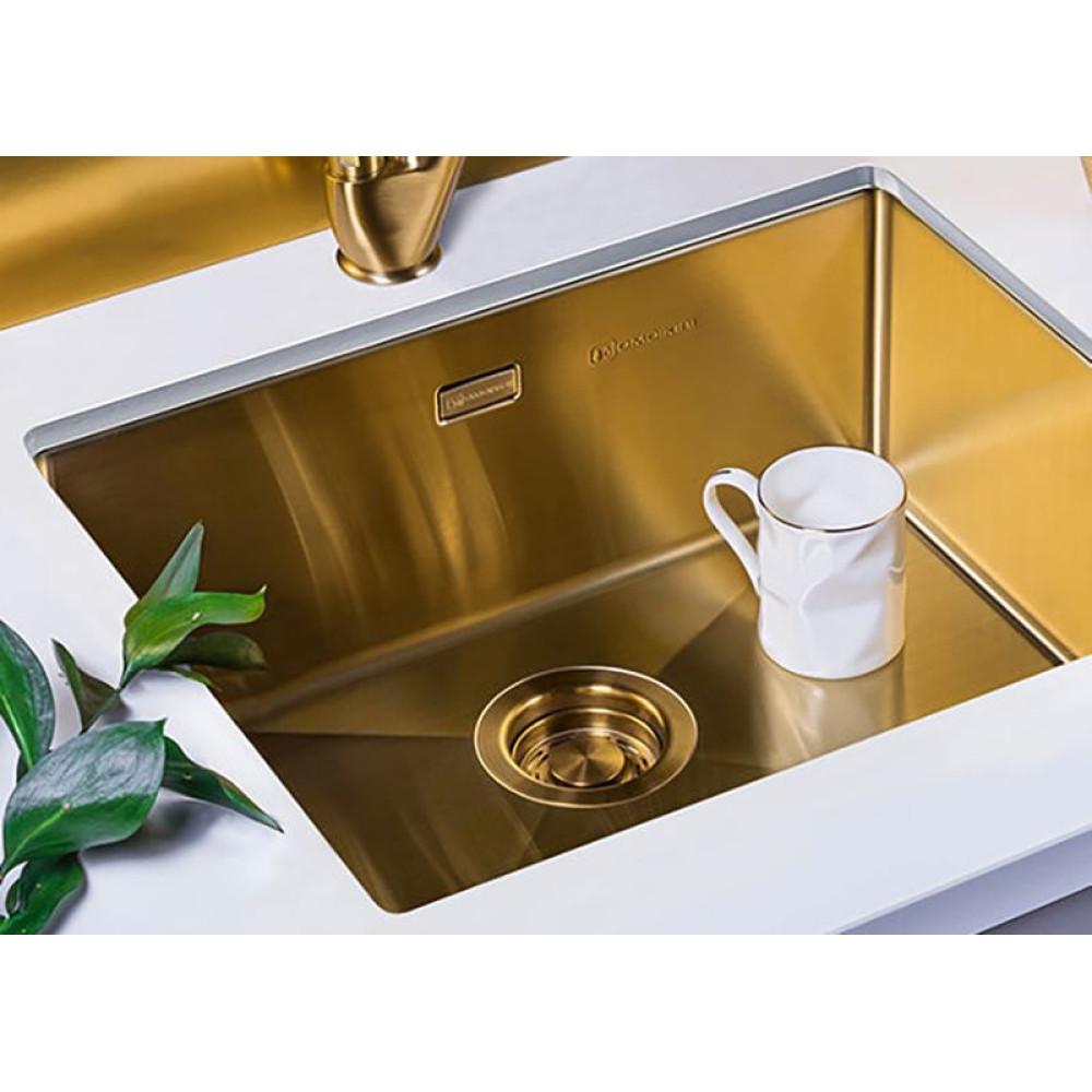 Мойка Omoikiri Taki 74-U/IF-LG Side нерж.сталь/светлое золото
