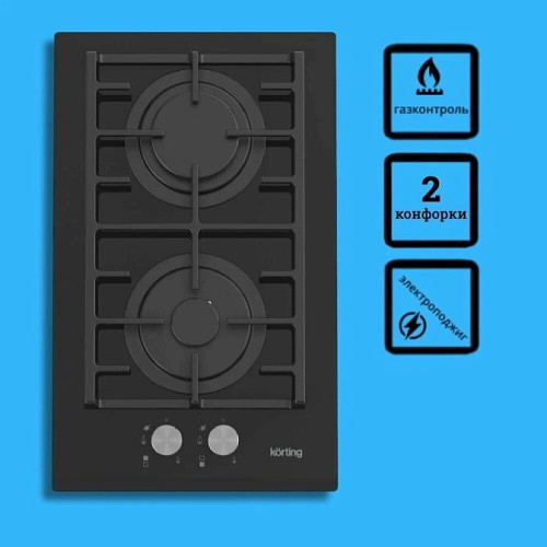 Газовая стеклянная варочная панель Korting HGG 3825 CN
