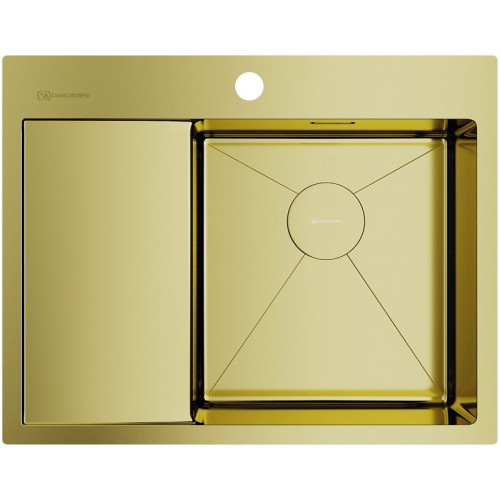 Мойка Akisame 65-LG-R нерж.сталь/светлое золото(арт.4973084)