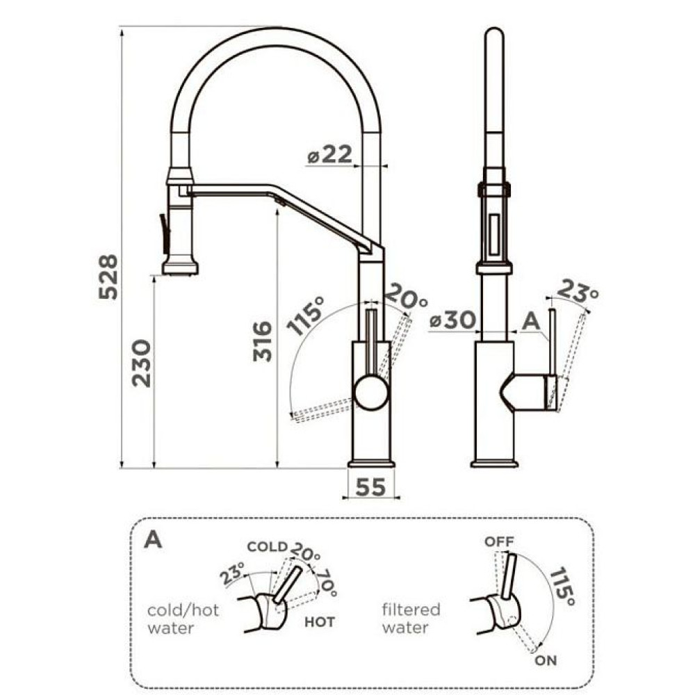Смеситель OMOIKIRI Makkari 2 Plus-SB-C-BL (арт.4994493)