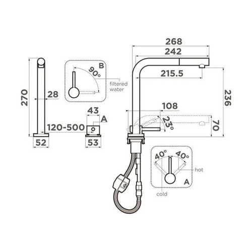 Смеситель Omoikiri Nara 2 Plus-S-C латунь/хром