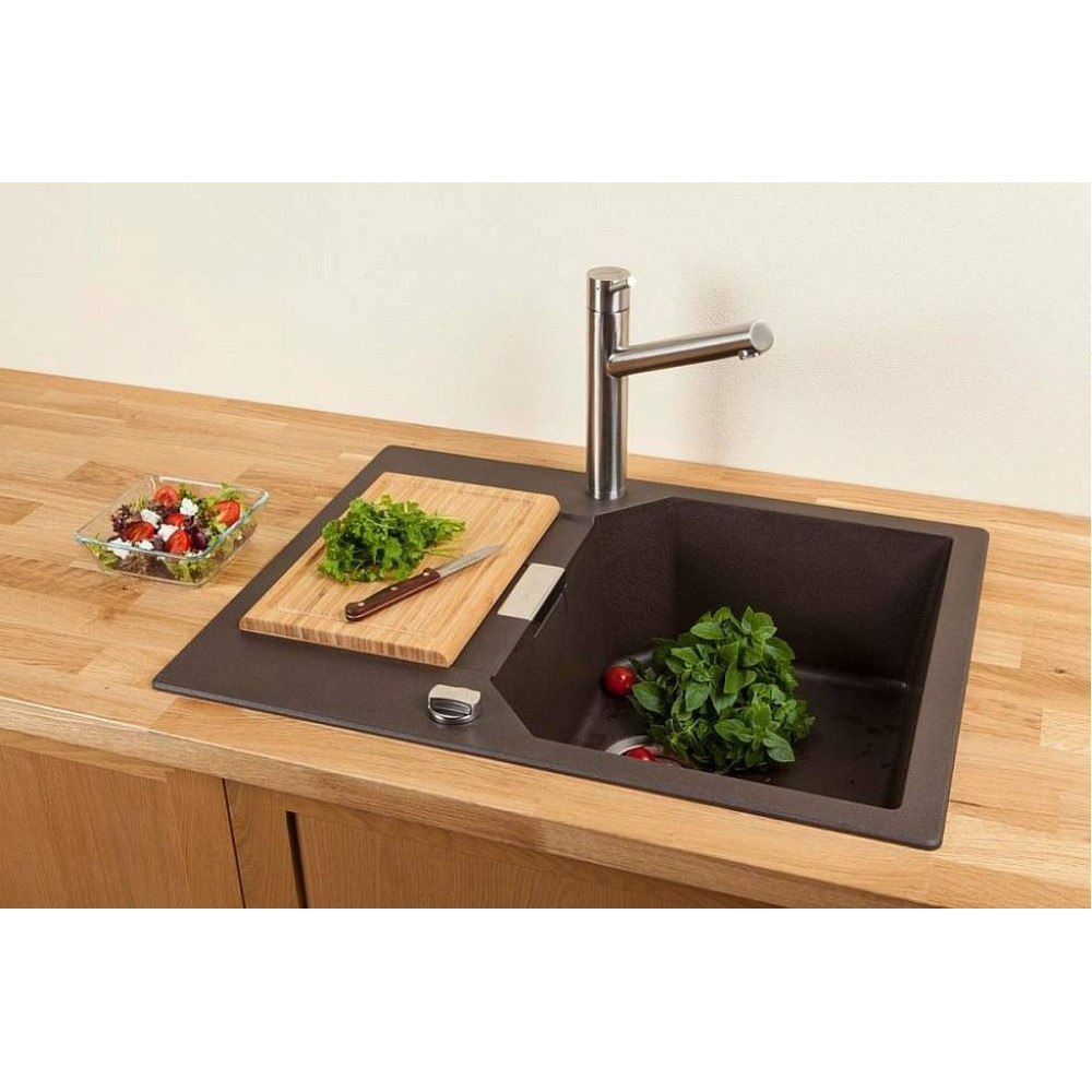 Мойка SCHOCK Manhattan 45 D Cristalite корз.клапан 690x510 альпина