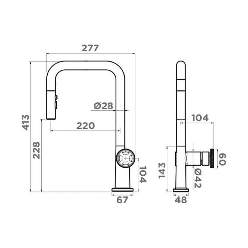 Смеситель OMOIKIRI Arita-SB GB, графит