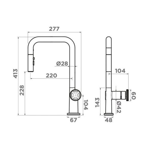 Смеситель OMOIKIRI Arita-SB GB, графит