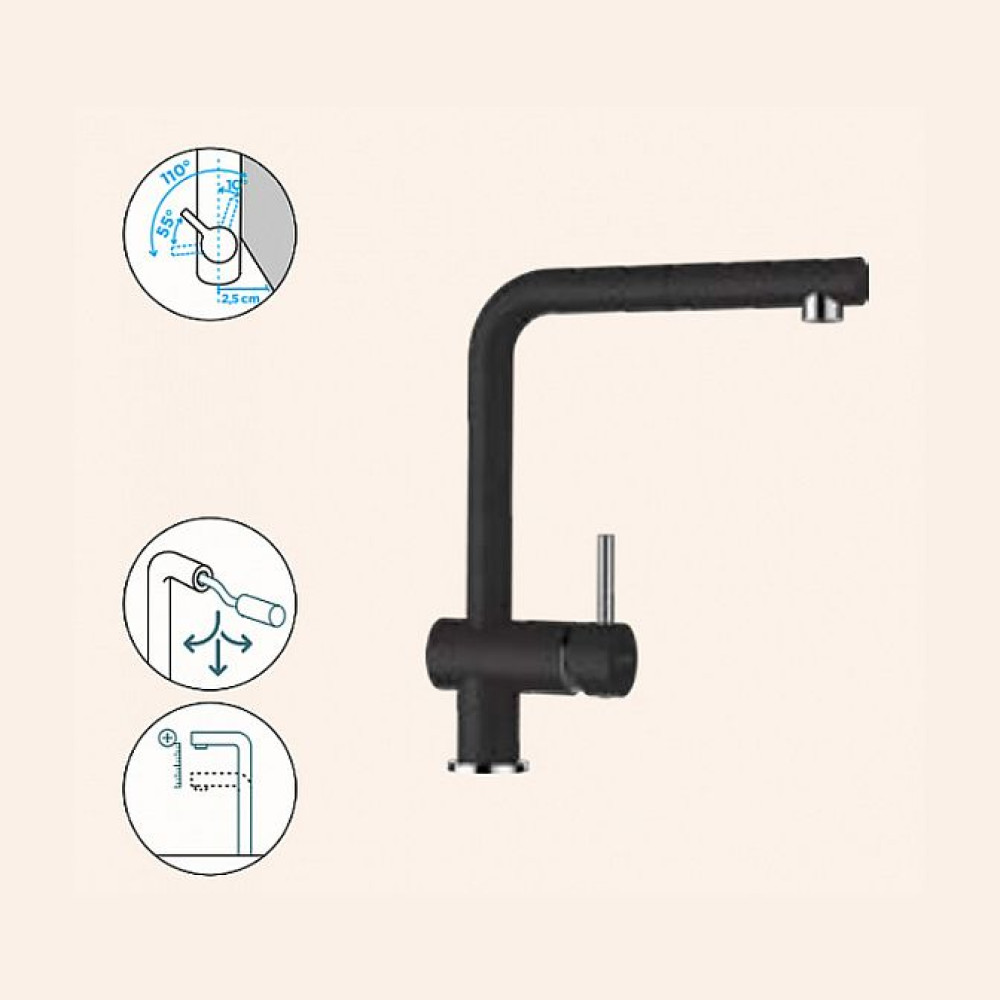 Смеситель SCHOCK Epos-D full color, Cristadur, выдвижной излив поларис