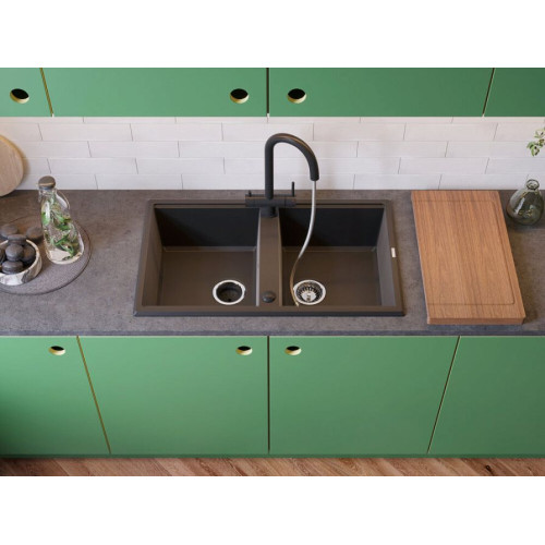 Мойка Omoikiri Tedori 86-2-DC Tetogranit/темный шоколад