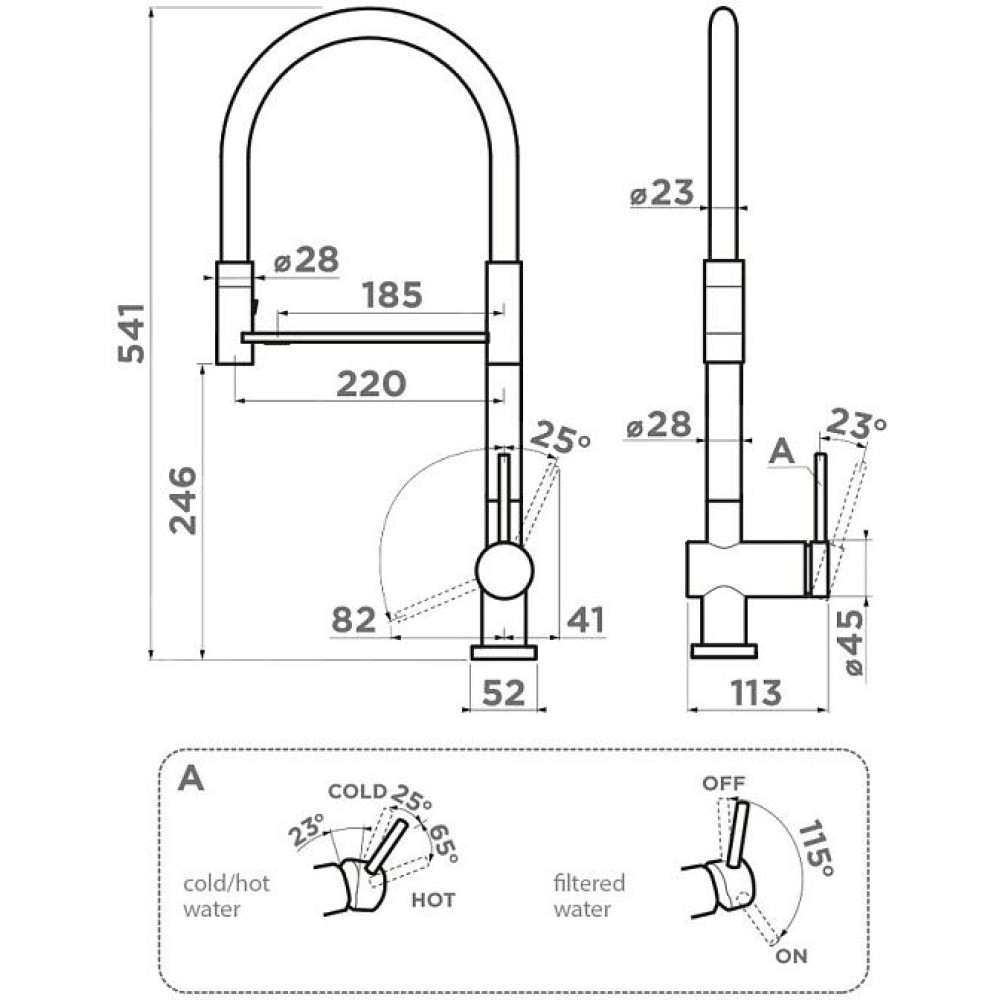 Смеситель OMOIKIRI Kanto-2 Plus-SB GB-BL, графит