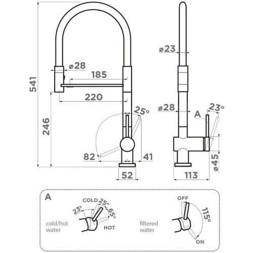 Смеситель OMOIKIRI Kanto-2 Plus-SB GB-BL, графит