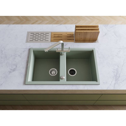 Мойка Omoikiri Kitagawa 83-2-U-WG Artceramic/wind green (арт.4993253)