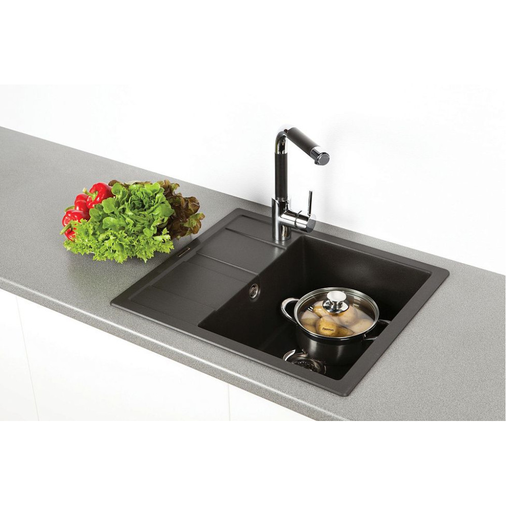 Мойка SCHOCK Optima 45D Cristalite 580х500 оникс