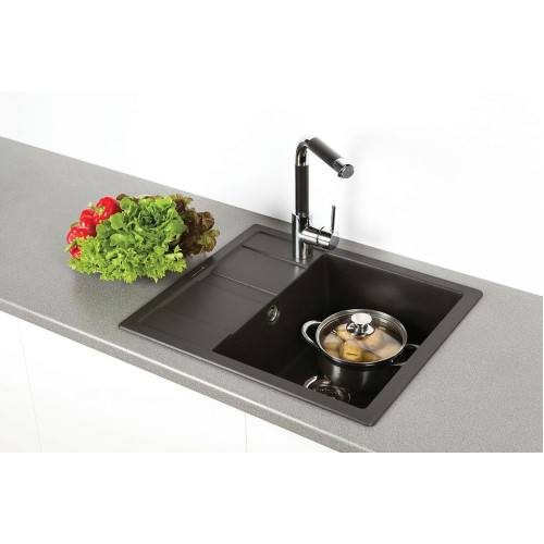 Мойка SCHOCK Optima 45D Cristalite 580х500 оникс