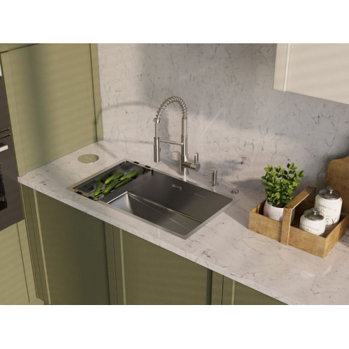 Мойка Omoikiri Taki 74-U/IF-LG Side нерж.сталь/светлое золото