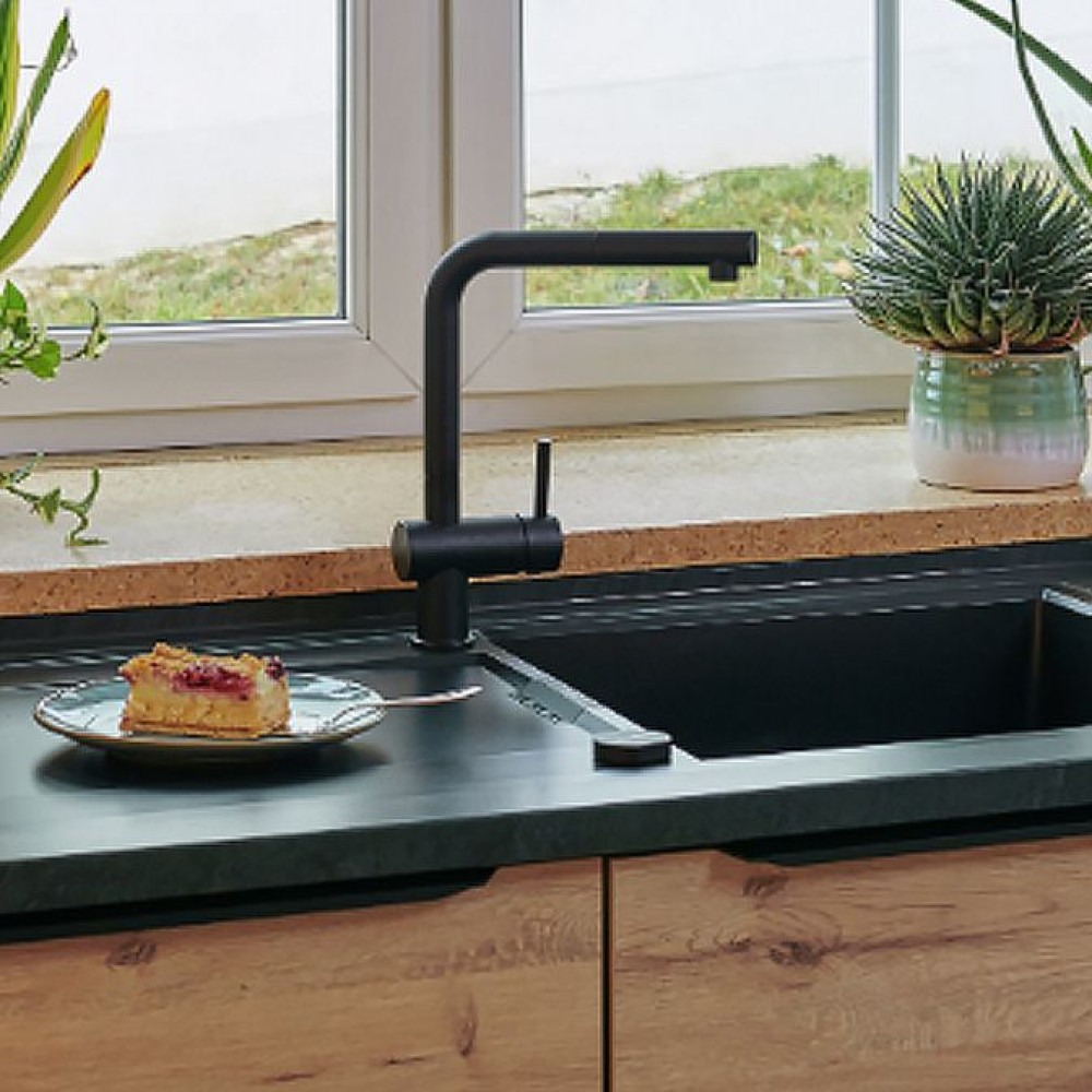 Смеситель SCHOCK Epos-D, Cristalite, выдвижной излив баварский камень