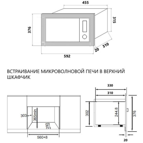 Встраиваемая микроволновая печь Maunfeld JBMO.20.5ERIB