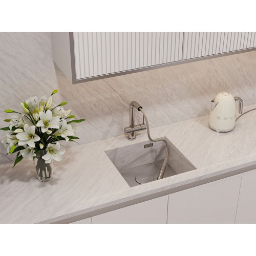 Кухонная мойка Omoikiri Kasen 48-26-INT-GM нерж.сталь/вороненая сталь(арт.4997058)