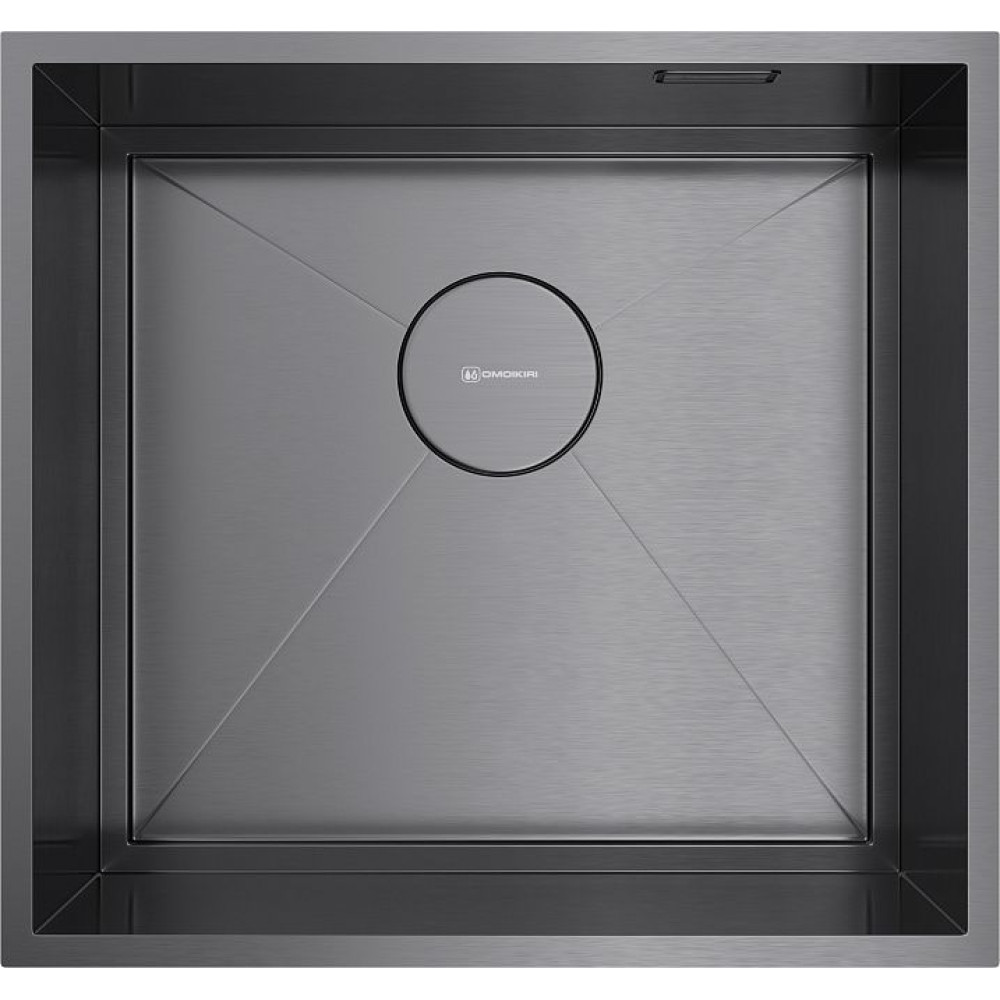 Кухонная мойка Omoikiri Kasen 48-26-INT-GM нерж.сталь/вороненая сталь(арт.4997058)