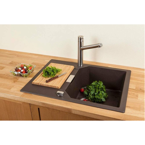 Мойка SCHOCK Manhattan 45 D Cristalite корз.клапан 690x510 оникс