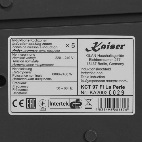 Стеклокерамическая панель Kaiser KCT 97 FI La Perle