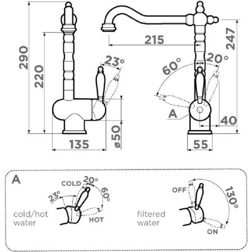 Смеситель OMOIKIRI KYOTO 2 PLUS G (арт.4994353)