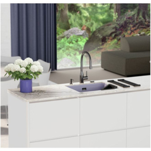 Смеситель SCHOCK Kavus-D, выдвижной излив массив нерж.сталь