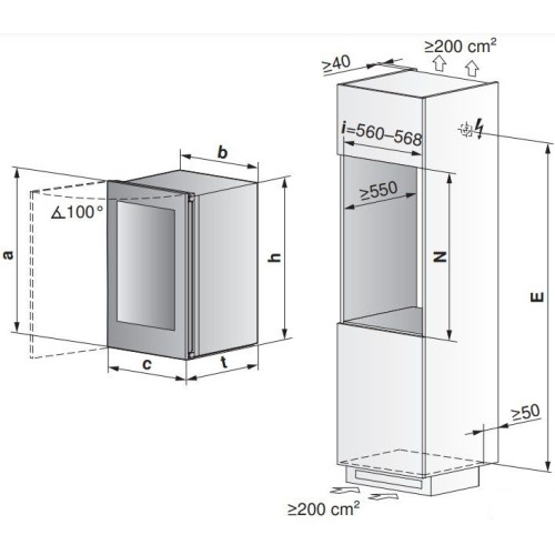 Встраиваемый винный шкаф V-ZUG WineCooler V4000 90 WC4T-51102 L платина