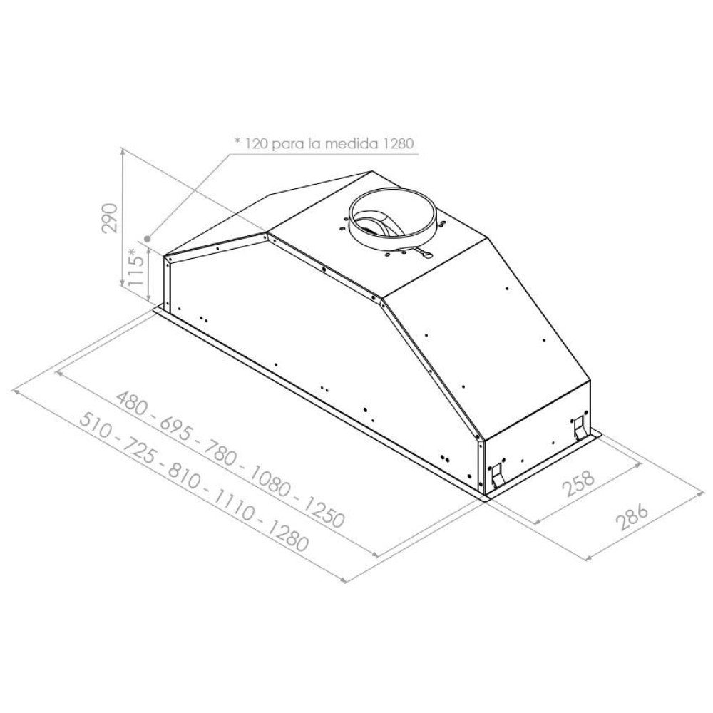 Вытяжка PANDO GTI/810 NEGRO V.850 SEC