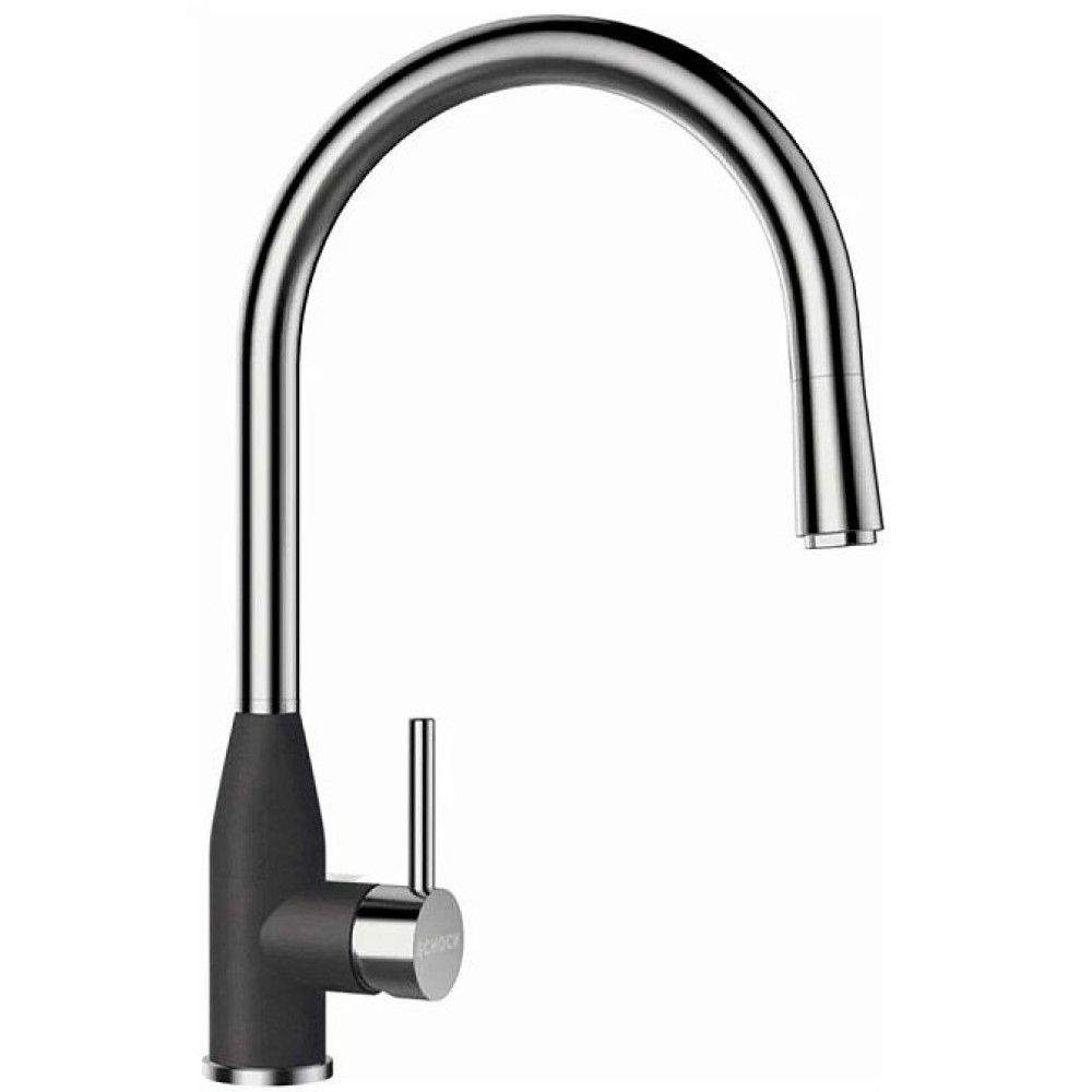 Смеситель SCHOCK Kavus-D, Cristalite, выдвижной излив сталь/оникс