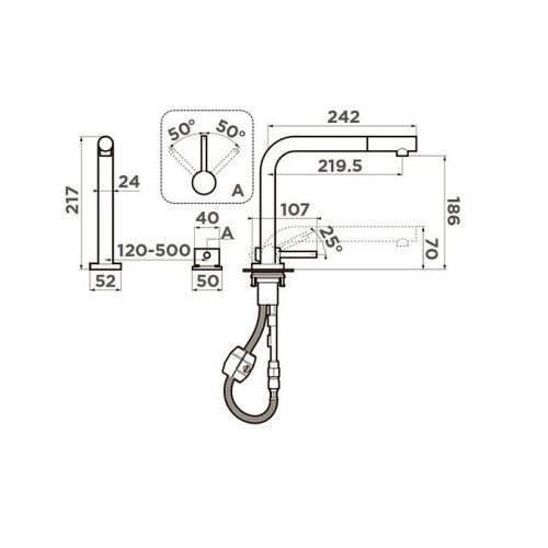 Смеситель Omoikiri Nara-GB латунь/графит