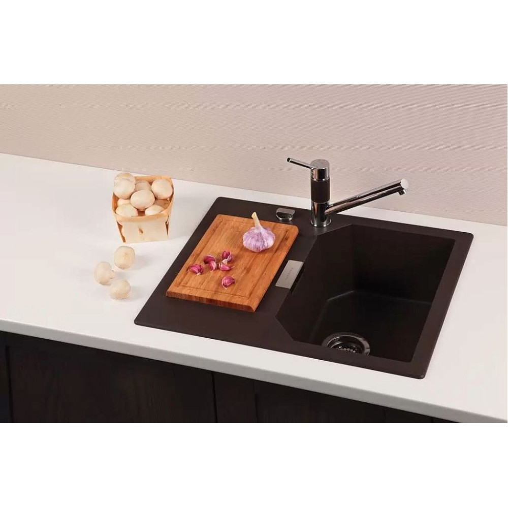 Мойка SCHOCK Manhattan 40 D Cristalite корз.клапан 640x510 неро