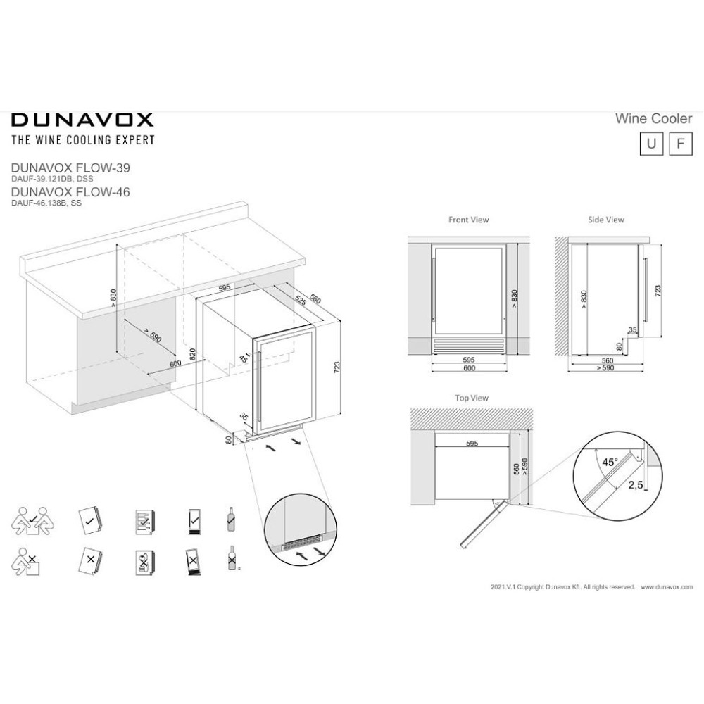 Винный холодильник Dunavox DAUF-39.121DB