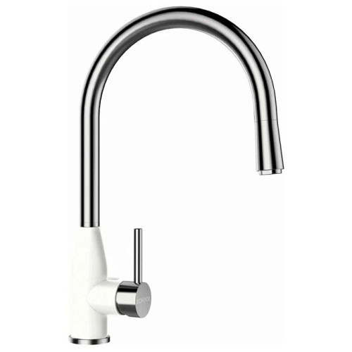 Смеситель SCHOCK Kavus-D, Cristalite, выдвижной излив сталь/альпина