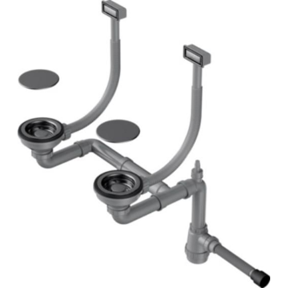 Арматура для двухчашевых моек с декоративными накладками WK-2C-GM(арт.4956498)