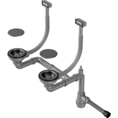 Арматура для двухчашевых моек с декоративными накладками WK-2C-GM(арт.4956498)