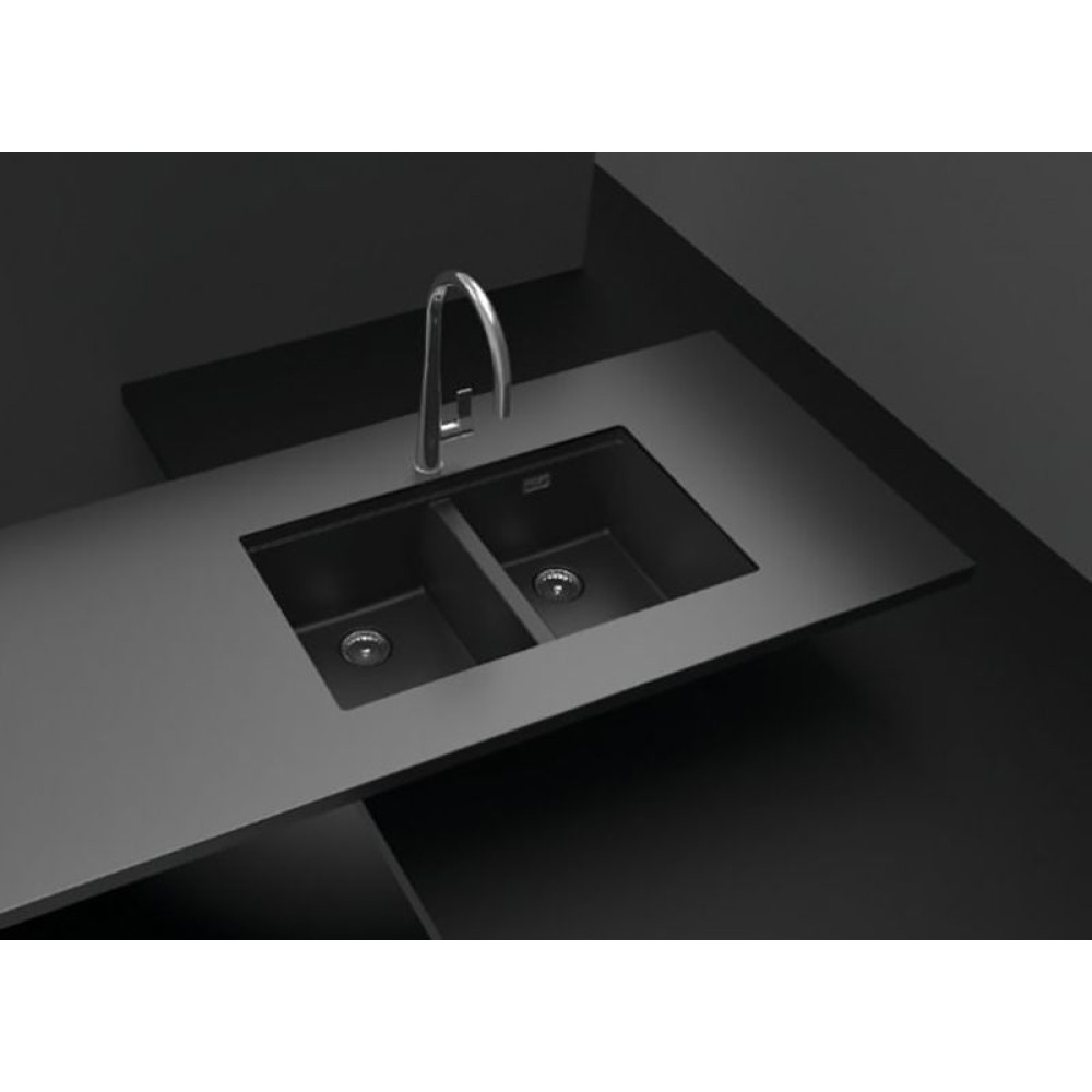 Мойка SCHOCK Greenwich 80-2 Cristadur (подстольный монтаж) магма