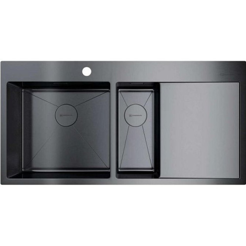 Мойка Omoikiri Akisame 100-2-GM-L нерж.сталь/вороненая сталь (4973103)